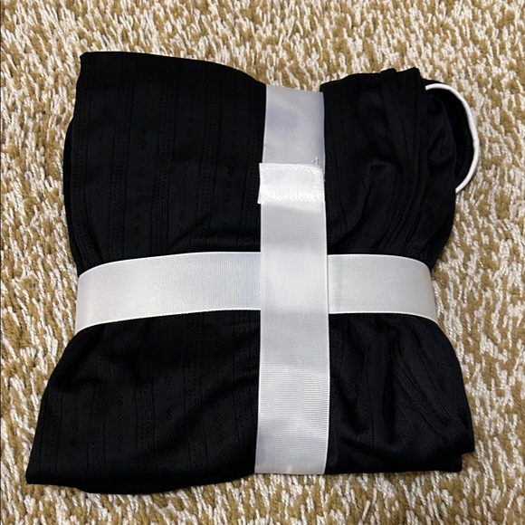 Just Be Black Pointelle Notch Collar Pajama Set - Picture 2 of 2